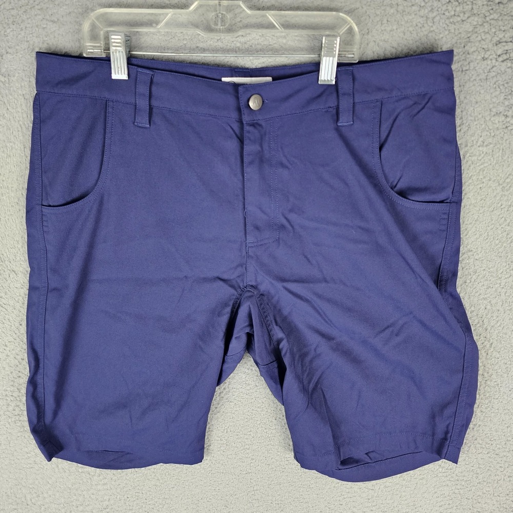 Flylow Golf Shorts Men's‎ XL Navy Blue Nylon Pockets Stretch Casual Flat Front
